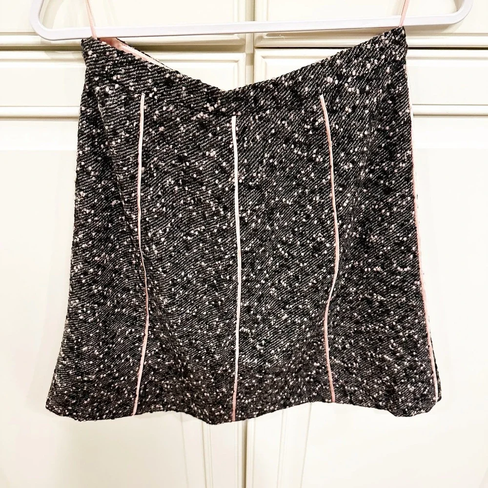 Luciano Barbera Women’s Tweed Brown‎ Pink Preppy Alpaca Wool Skirt